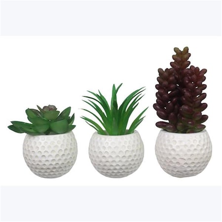 Patio Trasero Resin Garden Mini Golf Ball Planter, Assorted Color - 3 Assorted PA3282020